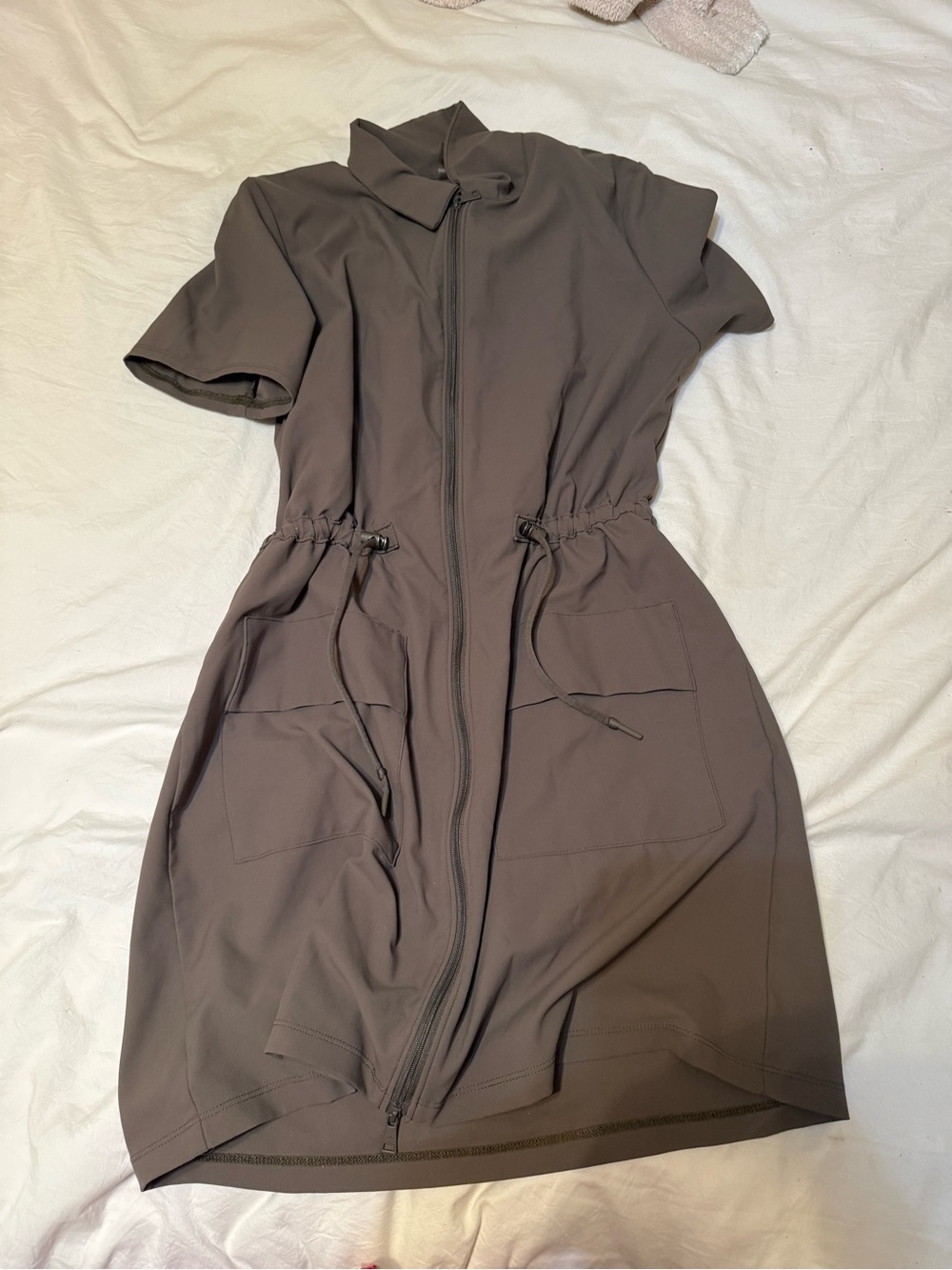 Beyond Yoga Brown Mini Dress with Drawstring Waist - Picture 5 of 6
